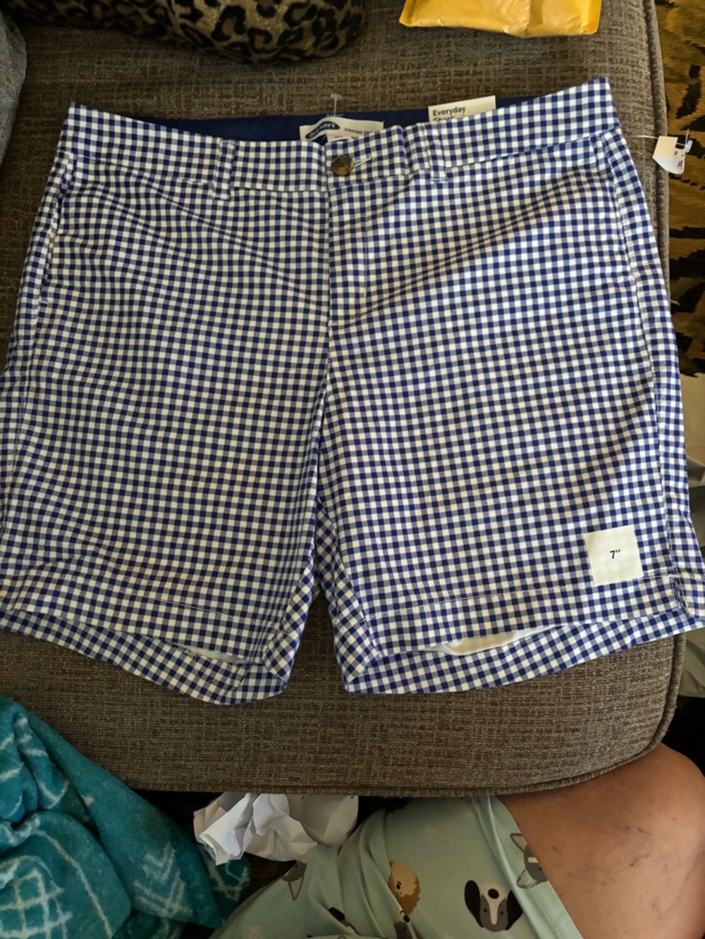 Navy and White Gingham Bermuda Shorts